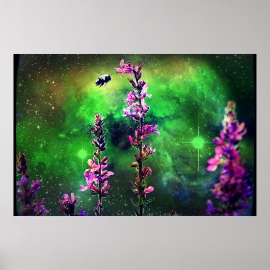 ピンクの花N Bee Against the World Poster ポスター (正面)