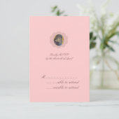 ピンクの花RSVP 出欠カード (スタンド正面)