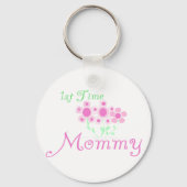 ピンクの花Tシャツとギフトを初めてプレゼント キーホルダー (正面)