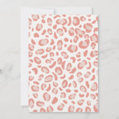 ピンクの若い野生と3つのサファリの誕生日パーティー 招待状 (裏面)