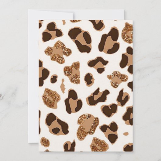 ピンクの若い野生と3動物の誕生日パーティー 招待状 (裏面)