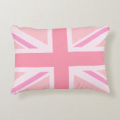 ピンクの英国国旗か旗 アクセントクッション (正面)