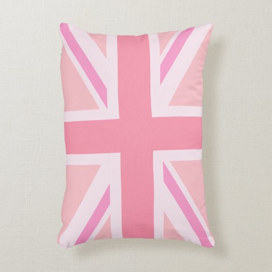 ピンクの英国国旗か旗 アクセントクッション (正面(垂直))