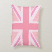 ピンクの英国国旗か旗 アクセントクッション (裏面(縦))