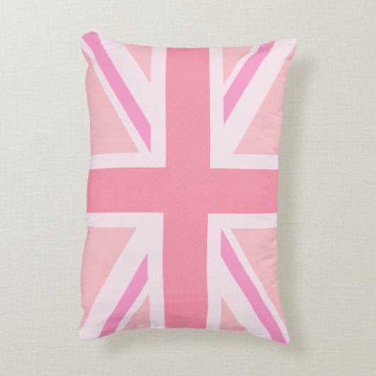 ピンクの英国国旗か旗 アクセントクッション (裏面(縦))