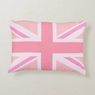 ピンクの英国国旗か旗 アクセントクッション