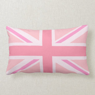 ピンクの英国国旗か旗 ランバークッション