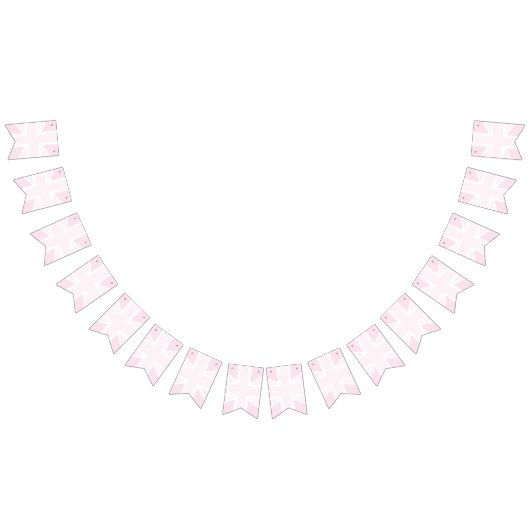 ピンクの英国国旗の旗の旗布 バンティングフラッグ (全)