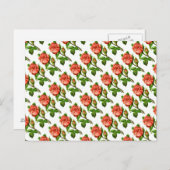 ピンクの英語バラはがき ポストカード (正面/裏面)