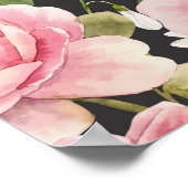 ピンクの英語バラ：ダークウォーター色 ポスター (角)