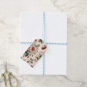 ピンクの苺のスイートオールオーバーパターン ギフトタグ (より糸付き)