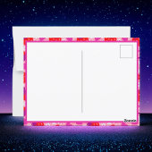 ピンクの苺ファーストバースデー招待状 ポストカード