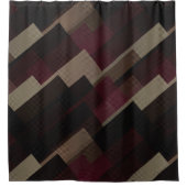 ピンクの茶色とベージュの幾何学的 シャワーカーテン (正面)