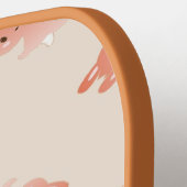 ピンクの茶色のバンニー ピックルボールラケット (左詳細)