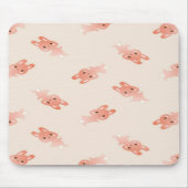 ピンクの茶色のバンニー マウスパッド (正面)