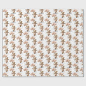 ピンクの茶色のベビーがバルーンを負担赤ちゃんシャワーギフト ラッピングペーパー (フラット)