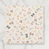 ピンクの茶色の女の子ウッドランドアニマルズスクエア フェイバータグ (裏面)