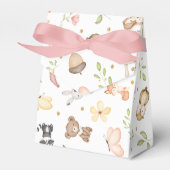 ピンクの茶色の少女 水彩の森の動物 フェイバーボックス (正面サイド)