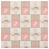 ピンクの茶色の馬 ファブリック (見本)