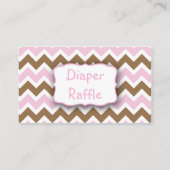 ピンクの茶色の鳥おむつラッフルチケットまたはインサート エンクロージャーカード (裏面)