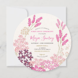 ピンクの草原での初めての食事の儀式 招待状