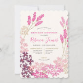 ピンクの草原 初領聖体礼拝 招待状 (正面)