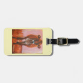 ピンクの荷物の財布のラベルまたはkeychainの牛 ラゲッジタグ (正面横)