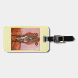 ピンクの荷物の財布のラベルまたはkeychainの牛 ラゲッジタグ