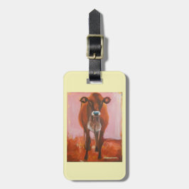 ピンクの荷物の財布のラベルまたはkeychainの牛 ラゲッジタグ