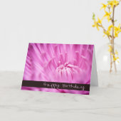 ピンクの菊のハッピーバースデーカード カード (黄色い花)