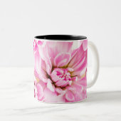 ピンクの菊の花 ツートーンマグカップ (正面右)