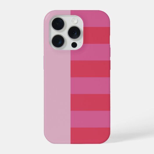 ピンクの華やかなストライプ柄 iPhoneケース (裏面)