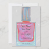 ピンクの華やかなネイルポリッシュ 招待状 (正面)