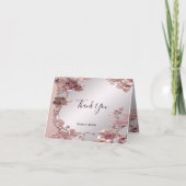 ピンクの華美フローラサンキューカード サンキューカード (正面)