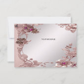 ピンクの華美フローラサンキューカード サンキューカード (裏面)