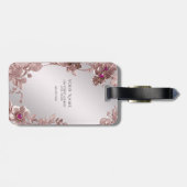ピンクの華美フローララゲージタグ ラゲッジタグ (裏面横)