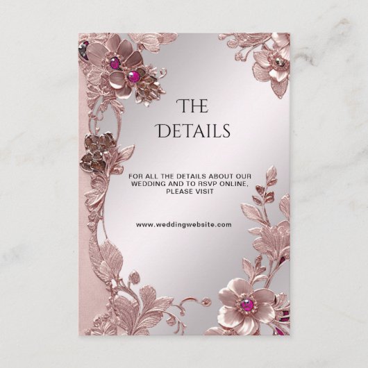 ピンクの華美フローラ詳細エンクロージャカード エンクロージャーカード (正面)