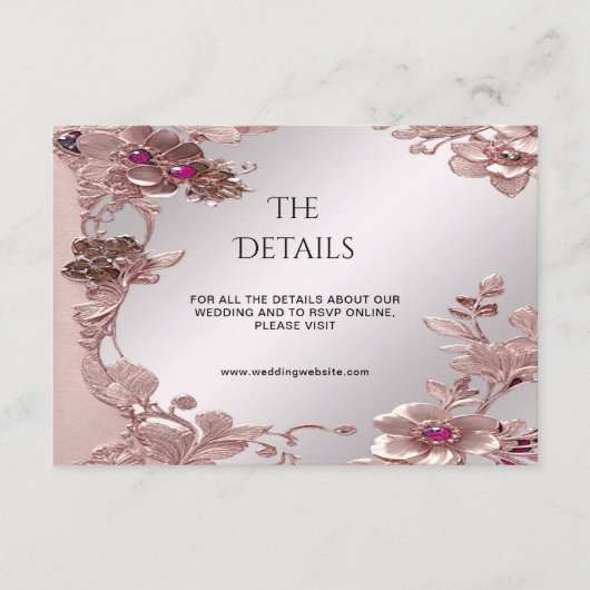 ピンクの華美フローラ詳細エンクロージャカード エンクロージャーカード (正面)