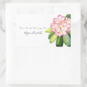 ピンクの菱形ステッカー 長方形シール (バッグ)