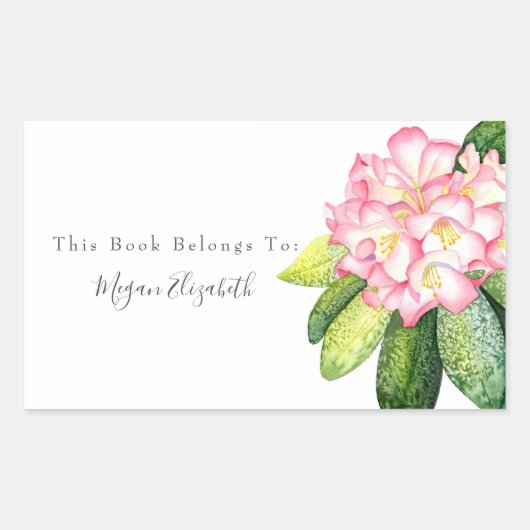 ピンクの菱形ステッカー 長方形シール (正面)