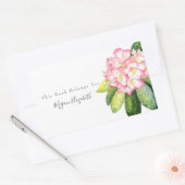 ピンクの菱形ステッカー 長方形シール (封筒)