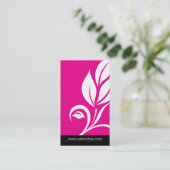 ピンクの葉のサロンのスパの名刺 名刺 (スタンド正面)