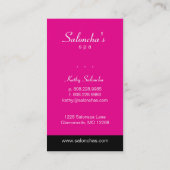 ピンクの葉のサロンのスパの名刺 名刺 (裏面)