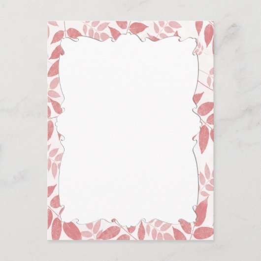 ピンクの葉のポストカード ポストカード (正面)