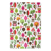 ピンクの葉の木のレトロのフクロウパターン ミニクリップボード (裏面)