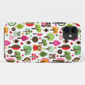 ピンクの葉の木のレトロのフクロウパターン Case-Mate iPhoneケース (裏面(横))