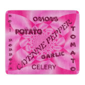 ピンクの葉の花びら – 野菜のカッティングボード カッティングボード (正面)