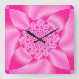 ピンクの葉の花弁 スクエア壁時計