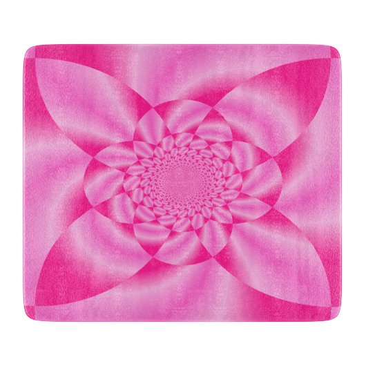 ピンクの葉の花 カッティングボード (正面)