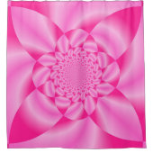 ピンクの葉の花 シャワーカーテン (正面)